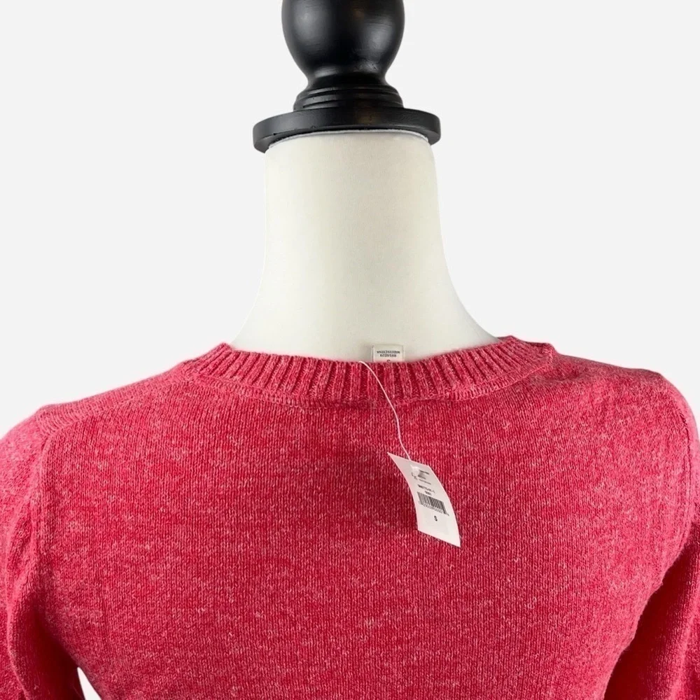 NWT GAP Women's Dark Pink Heather Cotton Crewneck Sweater Size S